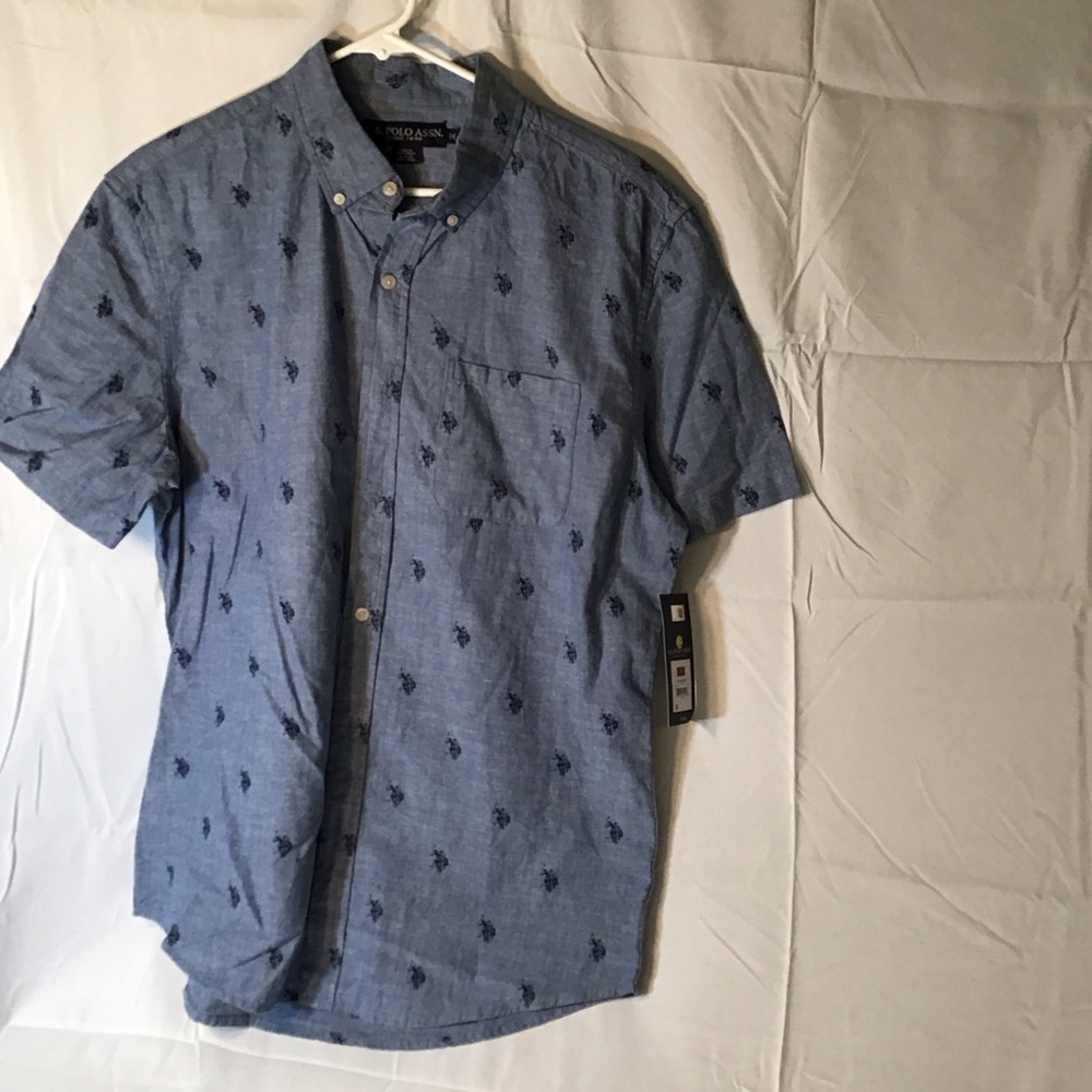 Chaps Denim Blue Casual Button Down Shirt
